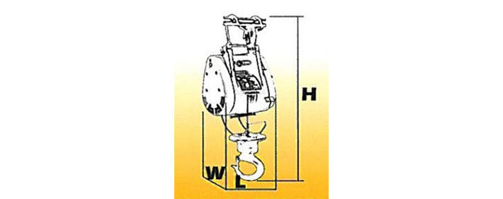 DU-160A小金剛電動葫蘆結(jié)構(gòu)尺寸圖片