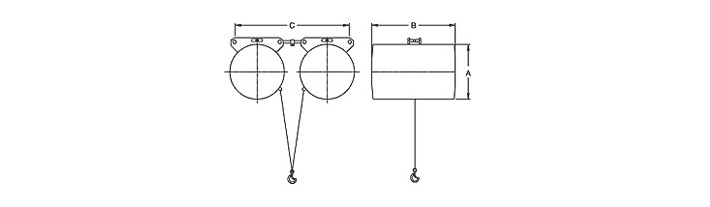 DONGSUNG并聯(lián)式氣動(dòng)平衡器結(jié)構(gòu)尺寸圖