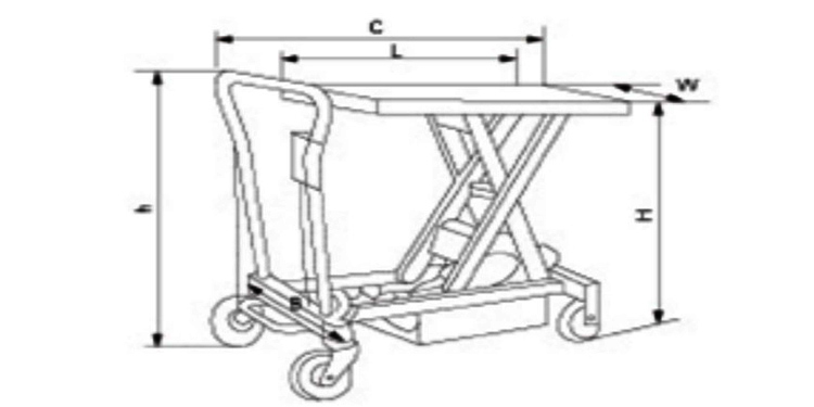 大臺(tái)面升降平臺(tái)車尺寸圖