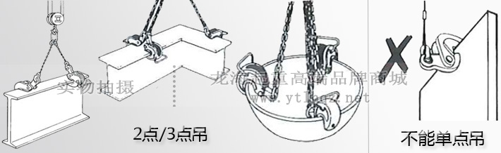 鷹牌VAN·VANL橫吊鋼板鉗使用示意圖